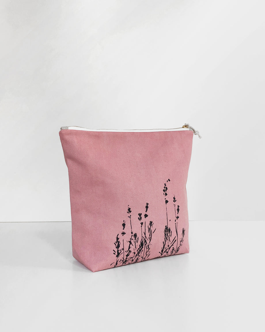 Pink Canvas Makeup Bag