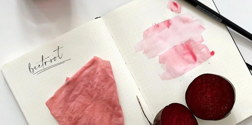 Plant dyeing with beetroot
