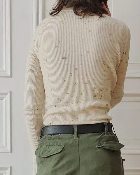 Finished bundle-dyed turtleneck