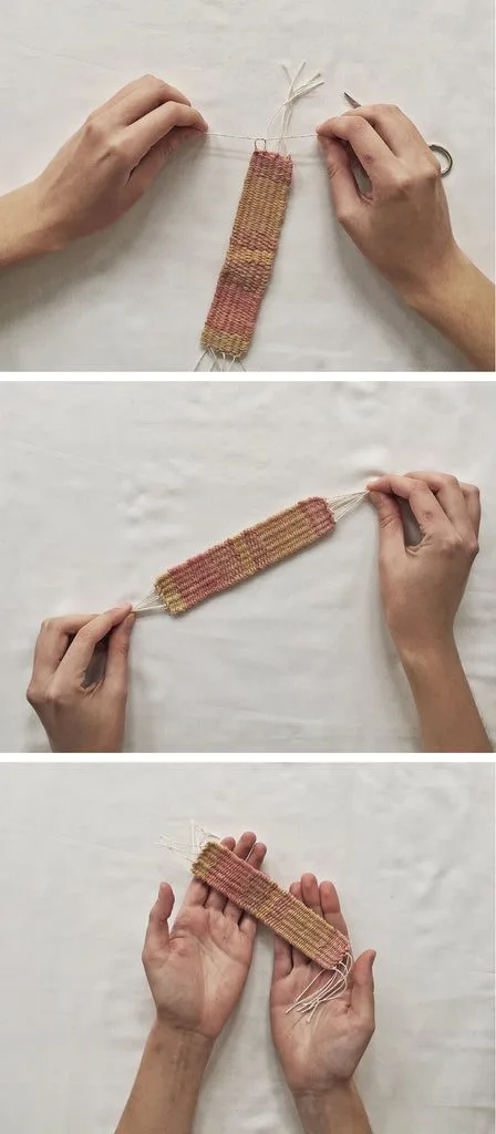 Finished weaving on a cardboard loom