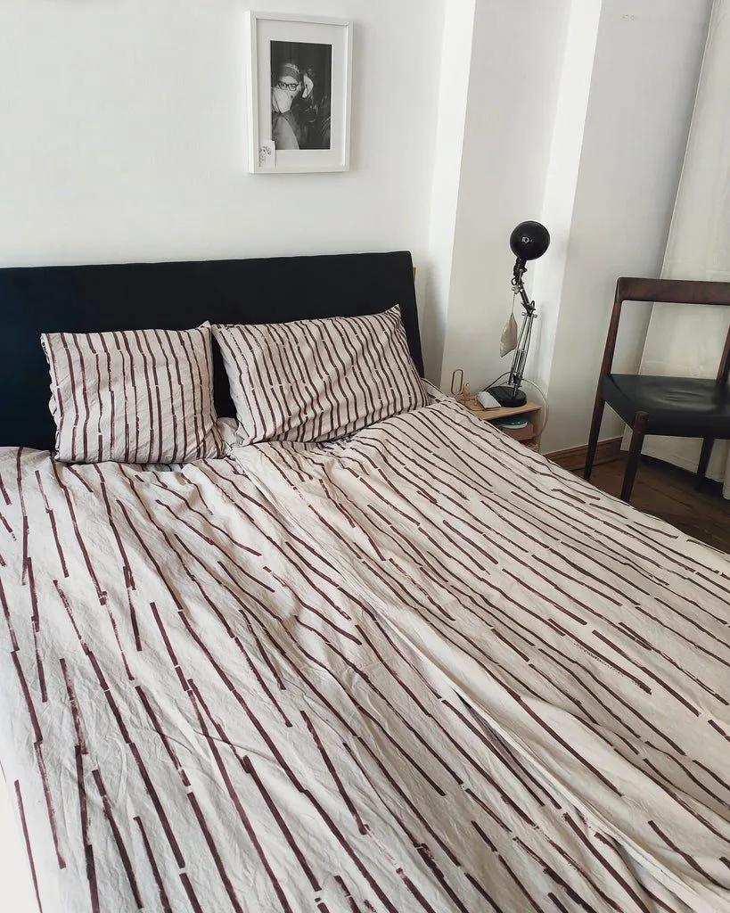 Iron-mordant block printing on bedsheets