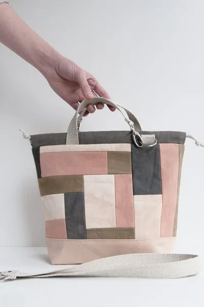 Finished patchwork project bag