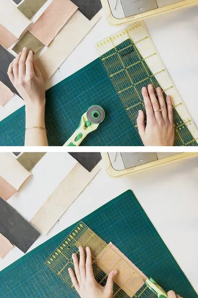 Trimming sewn sections straight