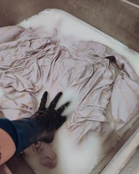 Neutralizing plant-dye printing paste