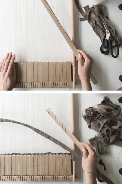 Linen fabric strips for weaving a rag rug